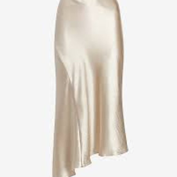 Express Dresses & Skirts - Express champagne gold midi skirt shiny, silky fabric